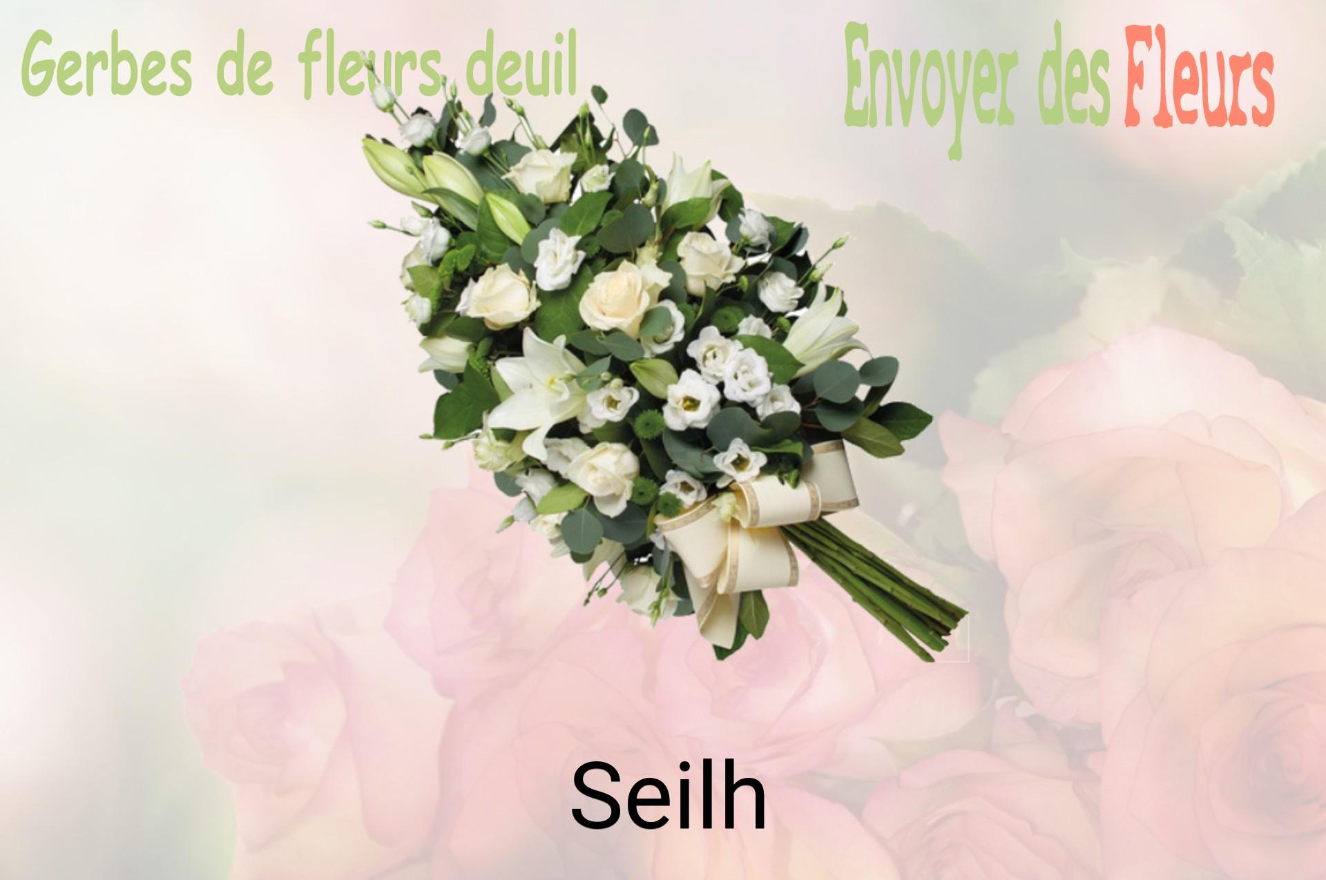 Gerbe de fleurs de deuil livrée à Seilh